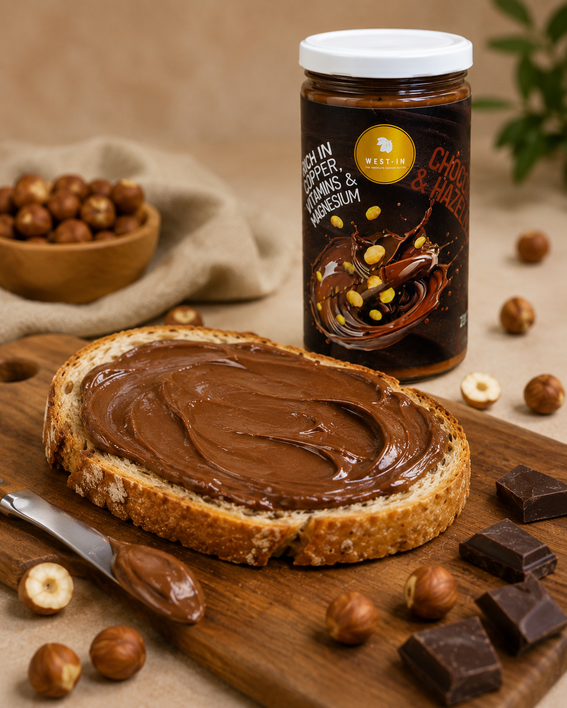 Vegan Chocolate Hazelnut Spread 200g | Palm Oil Free | West-In