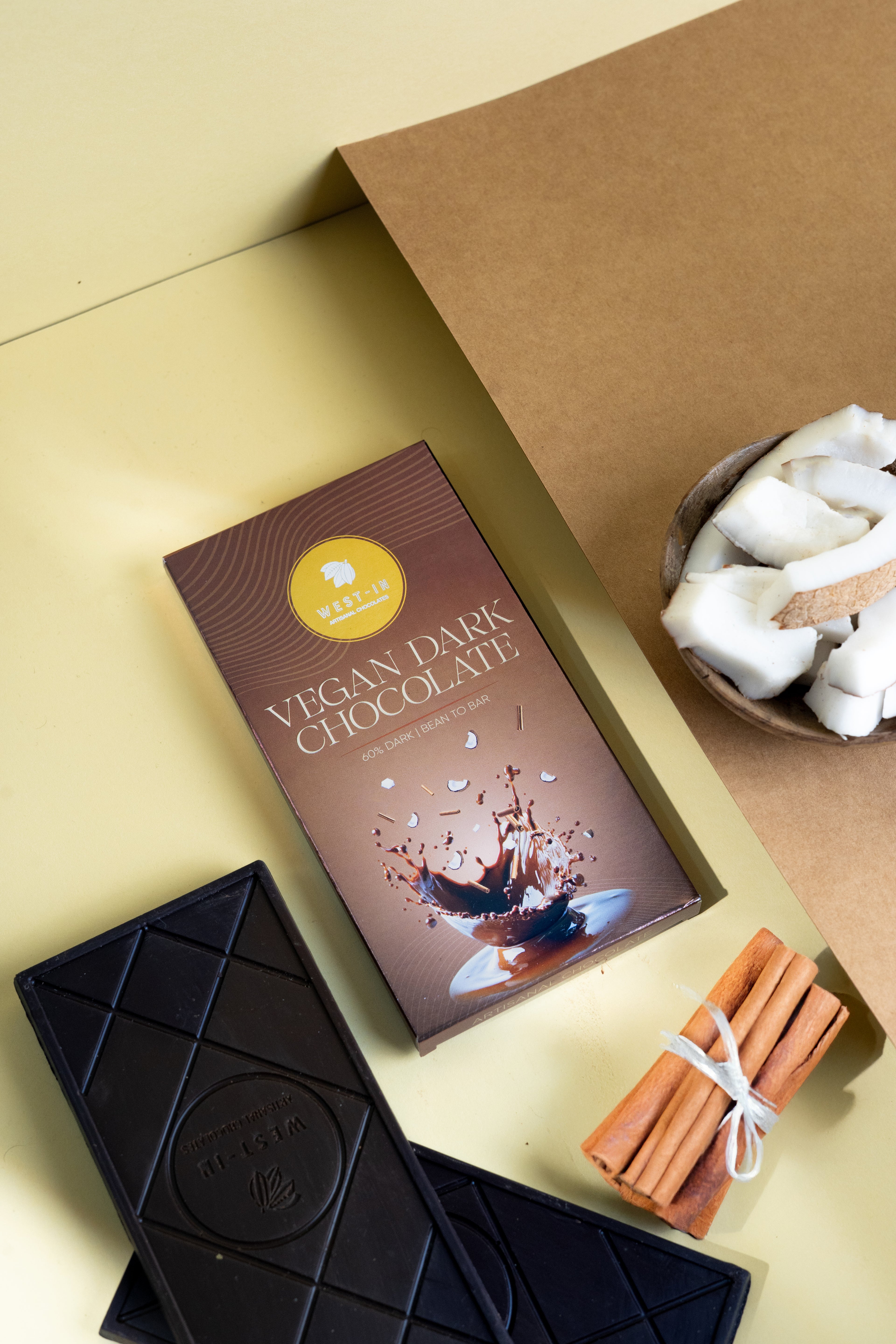 Vegan Dark Chocolate – Coconut & Cassia Bark - 90G