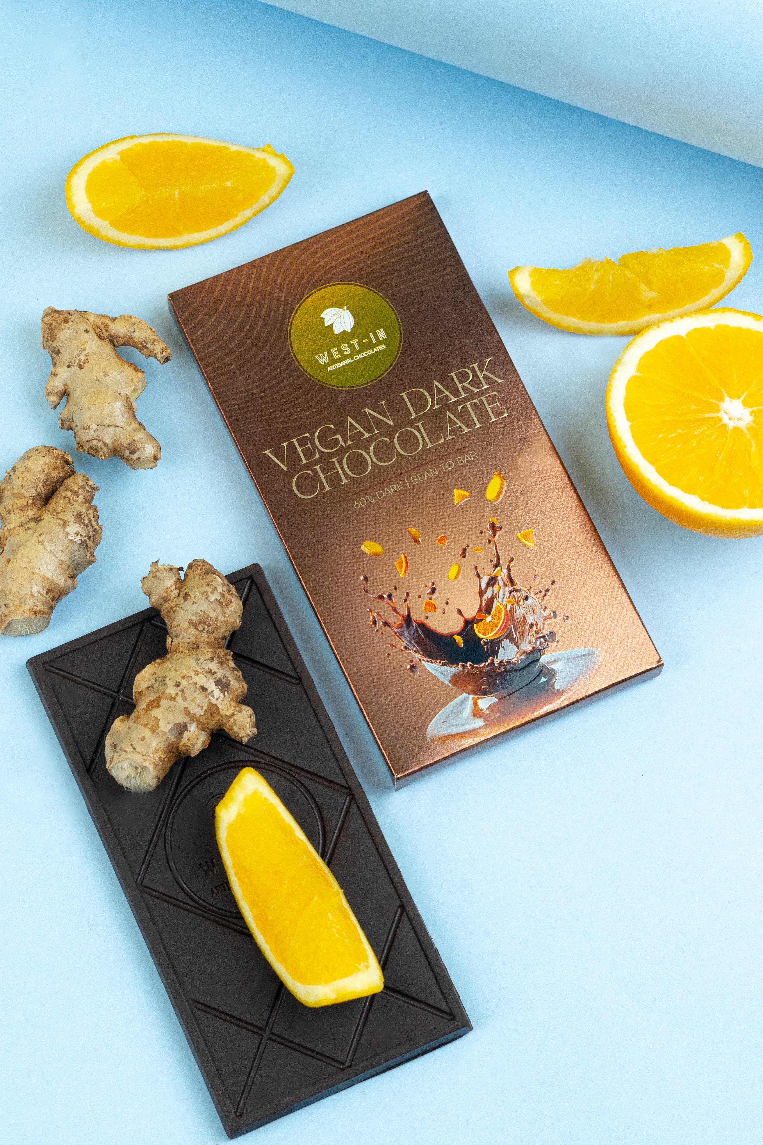 Vegan Dark Chocolate – Orange & Ginger - 90G