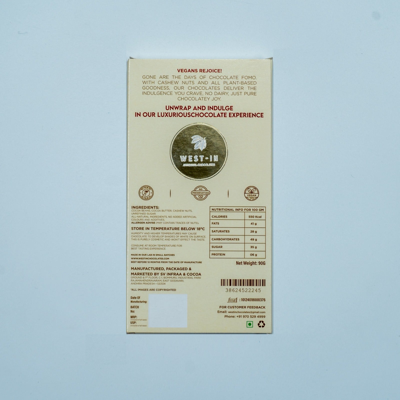Vegan Milk Chocolate – Classic - 90G