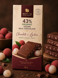 43% Organic Vegan Milk Chocolate & Lychee - 90G